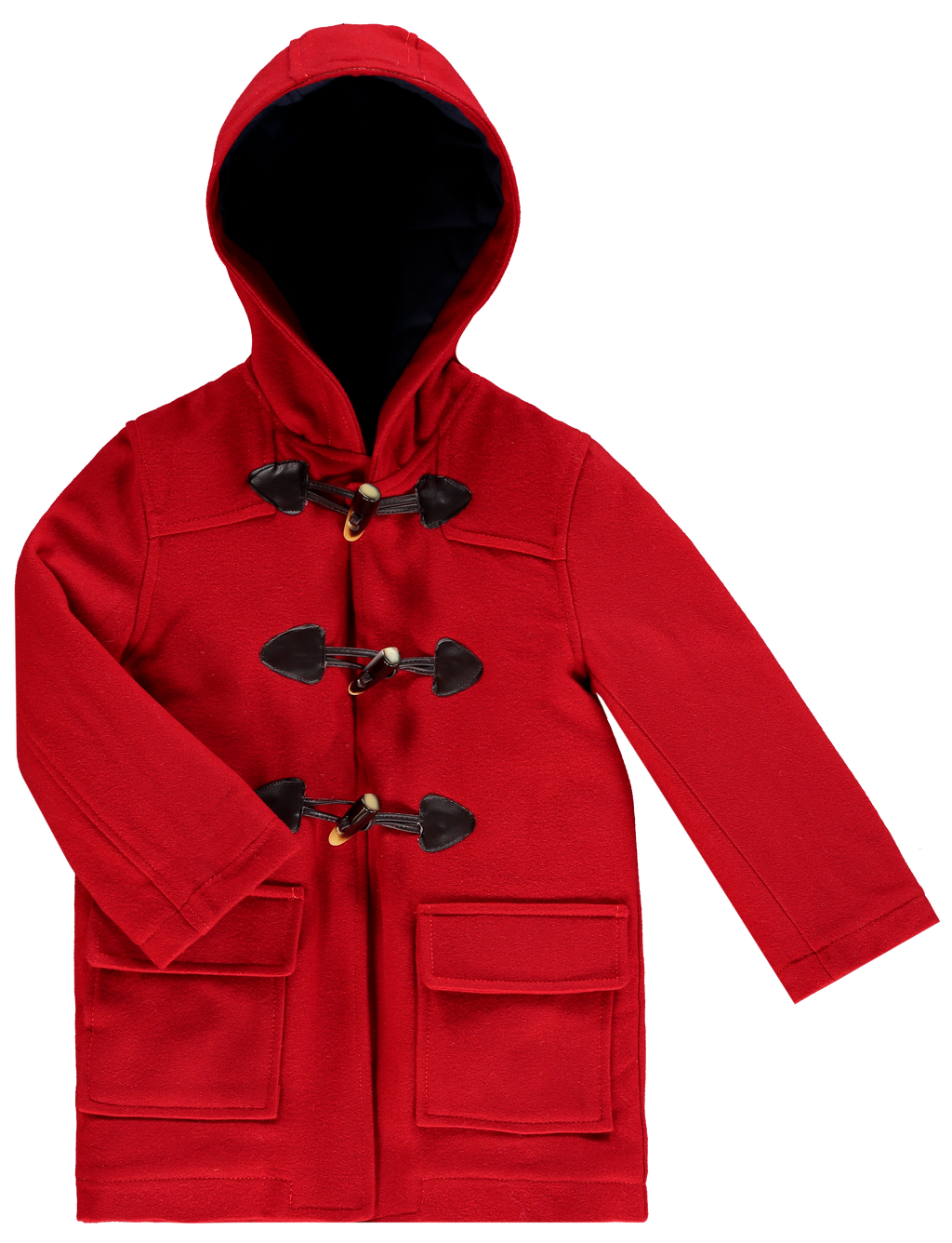 Red wool 2025 duffle coat womens