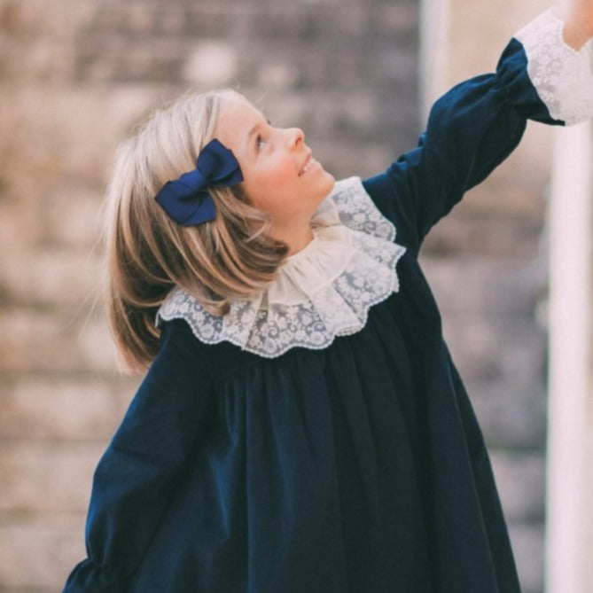 Grosgrain Navy Hair Bow