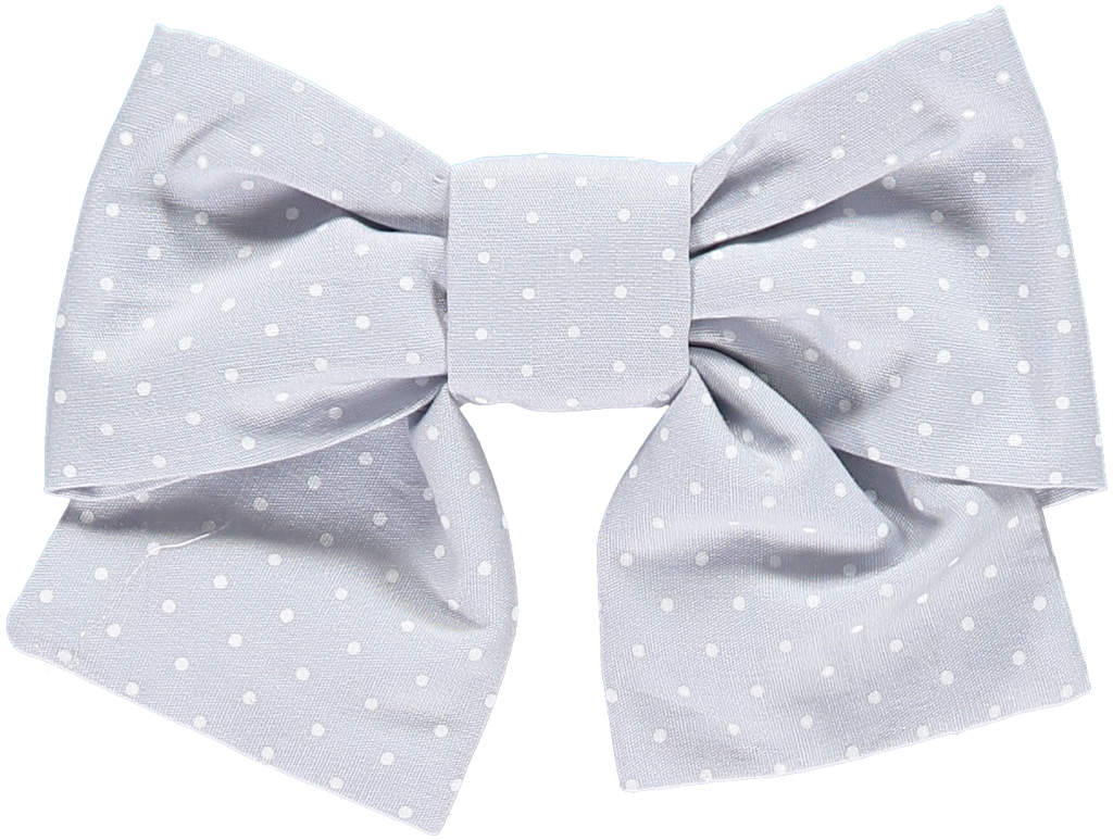 Dotted Grey Hair Bow
