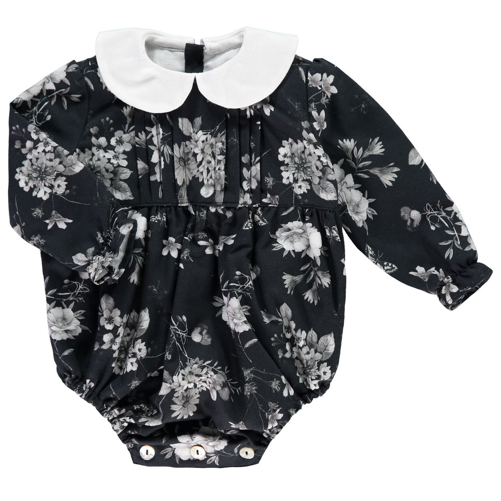 Black floral romper dress hot sale